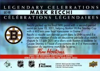 2023 Upper Deck Tim Hortons Legends - Legendary Celebrations #LC-10 Mark Recchi Back