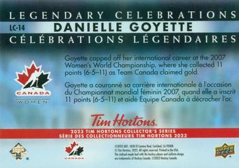2023 Upper Deck Tim Hortons Legends - Legendary Celebrations #LC-14 Danielle Goyette Back