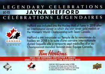 2023 Upper Deck Tim Hortons Legends - Legendary Celebrations #LC-15 Jayna Hefford Back