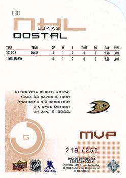 2022-23 Upper Deck - MVP Update Colors And Contours #130 Lukas Dostal Back