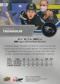 2021-22 Upper Deck CHL - Blue #34 Connor Trenholm Back