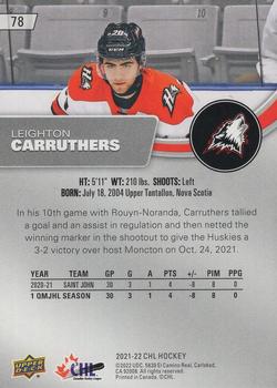 2021-22 Upper Deck CHL - Blue #78 Leighton Carruthers Back
