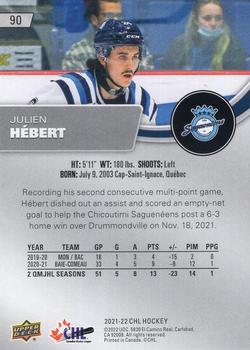 2021-22 Upper Deck CHL - Blue #90 Julien Hebert Back