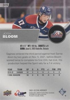 2021-22 Upper Deck CHL - Blue #309 Josh Bloom Back