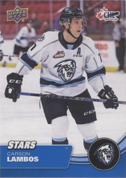 2021-22 Upper Deck CHL - Blue #311 Carson Lambos Front