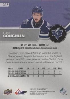 2021-22 Upper Deck CHL - Blue #392 Luke Coughlin Back