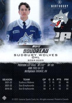 2022-23 Extreme Sudbury Wolves (OHL) #NNO Marc Boudreau Back