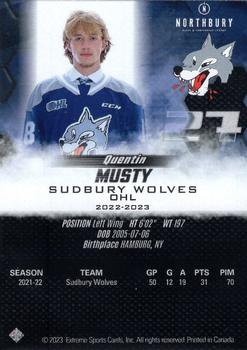 2022-23 Extreme Sudbury Wolves (OHL) #NNO Quentin Musty Back
