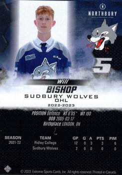 2022-23 Extreme Sudbury Wolves (OHL) #NNO Will Bishop Back
