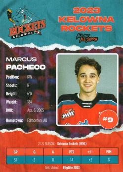 2022-23 Kelowna Rockets (WHL) #NNO Marcus Pacheco Back