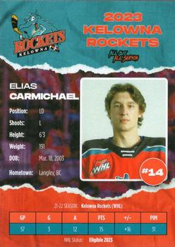 2022-23 Kelowna Rockets (WHL) #NNO Elias Carmichael Back