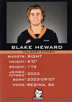 2022-23 Calgary Hitmen (WHL) #NNO Blake Heward Back