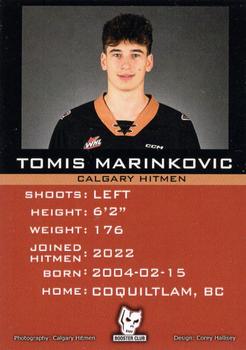 2022-23 Calgary Hitmen (WHL) #NNO Tomis Marinkovic Back