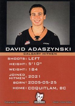 2022-23 Calgary Hitmen (WHL) #NNO David Adaszynski Back