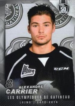 2022-23 Extreme Gatineau Olympiques (QMJHL) 50th Anniversary Set #2 #NNO Alexandre Carrier Front