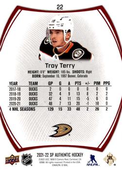 2021-22 SP Authentic - Limited Red #22 Troy Terry Back