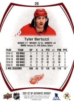 2021-22 SP Authentic - Limited Red #26 Tyler Bertuzzi Back