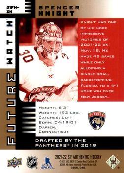 2021-22 SP Authentic - 2001-02 Retro Future Watch Limited #01FW-SK Spencer Knight Back