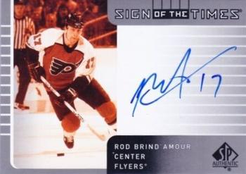 2021-22 SP Authentic - 2001-02 Retro Sign of the Times #SOTT1-BR Rod Brind'Amour Front