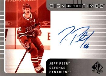 2021-22 SP Authentic - 2001-02 Retro Sign of the Times #SOTT1-JP Jeff Petry Front