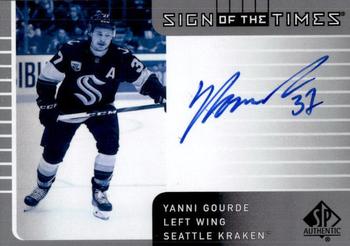 2021-22 SP Authentic - 2001-02 Retro Sign of the Times #SOTT1-YG Yanni Gourde Front