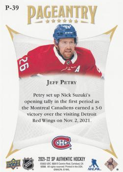 2021-22 SP Authentic - Pageantry #P-39 Jeff Petry Back