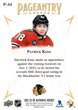 2021-22 SP Authentic - Pageantry #P-44 Patrick Kane Back