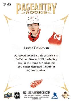 2021-22 SP Authentic - Pageantry #P-68 Lucas Raymond Back