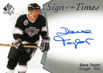 2021-22 SP Authentic - Sign of the Times #SOTT-DV Dave Taylor Front