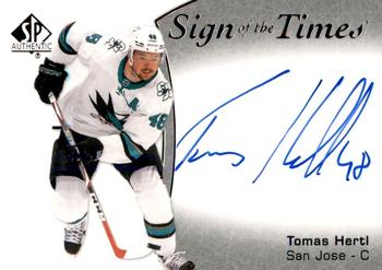 2021-22 SP Authentic - Sign of the Times #SOTT-HE Tomas Hertl Front