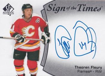 2021-22 SP Authentic - Sign of the Times #SOTT-TF Theoren Fleury Front