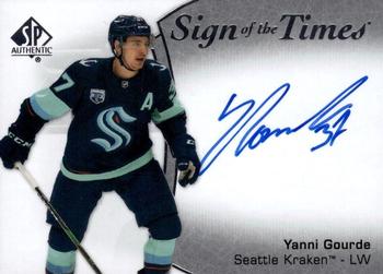 2021-22 SP Authentic - Sign of the Times #SOTT-YG Yanni Gourde Front