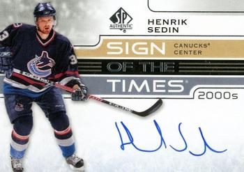 2021-22 SP Authentic - Sign of the Times 2000s #ST00-HS Henrik Sedin Front