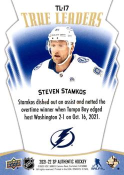 2021-22 SP Authentic - True Leaders Blue #TL-17 Steven Stamkos Back