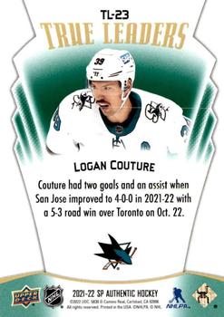 2021-22 SP Authentic - True Leaders Green #TL-23 Logan Couture Back