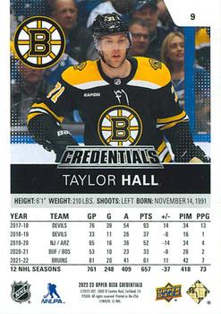 2022-23 Upper Deck Credentials #9 Taylor Hall Back