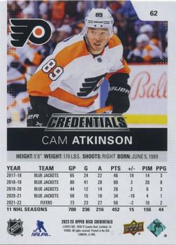 2022-23 Upper Deck Credentials #62 Cam Atkinson Back