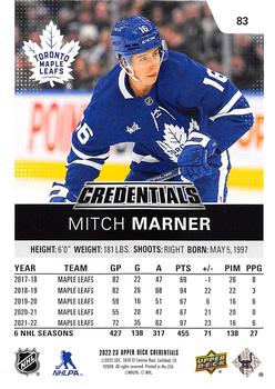 2022-23 Upper Deck Credentials #83 Mitch Marner Back