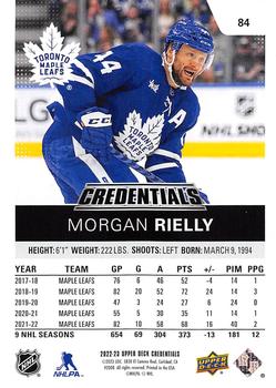 2022-23 Upper Deck Credentials #84 Morgan Rielly Back