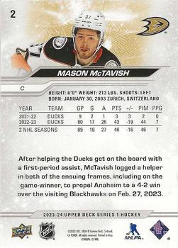 2023-24 Upper Deck #2 Mason McTavish Back