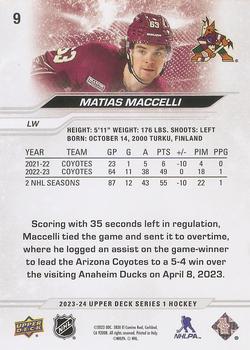 2023-24 Upper Deck #9 Matias Maccelli Back