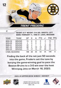 2023-24 Upper Deck #12 Trent Frederic Back