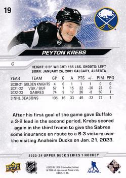 2023-24 Upper Deck #19 Peyton Krebs Back