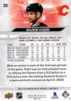 2023-24 Upper Deck #26 Nazem Kadri Back
