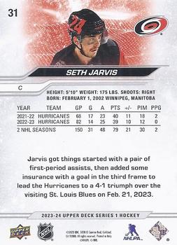 2023-24 Upper Deck #31 Seth Jarvis Back