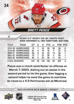 2023-24 Upper Deck #34 Brett Pesce Back