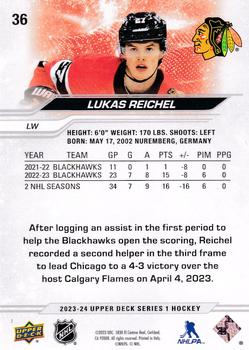2023-24 Upper Deck #36 Lukas Reichel Back