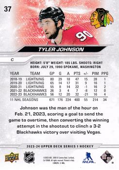 2023-24 Upper Deck #37 Tyler Johnson Back