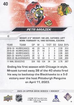 2023-24 Upper Deck #40 Petr Mrazek Back