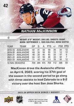 2023-24 Upper Deck #42 Nathan MacKinnon Back